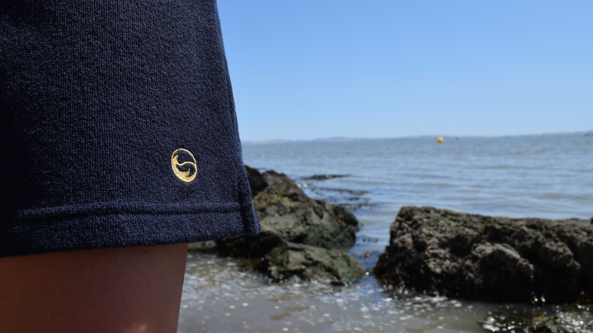 terry cloth navy blue dress