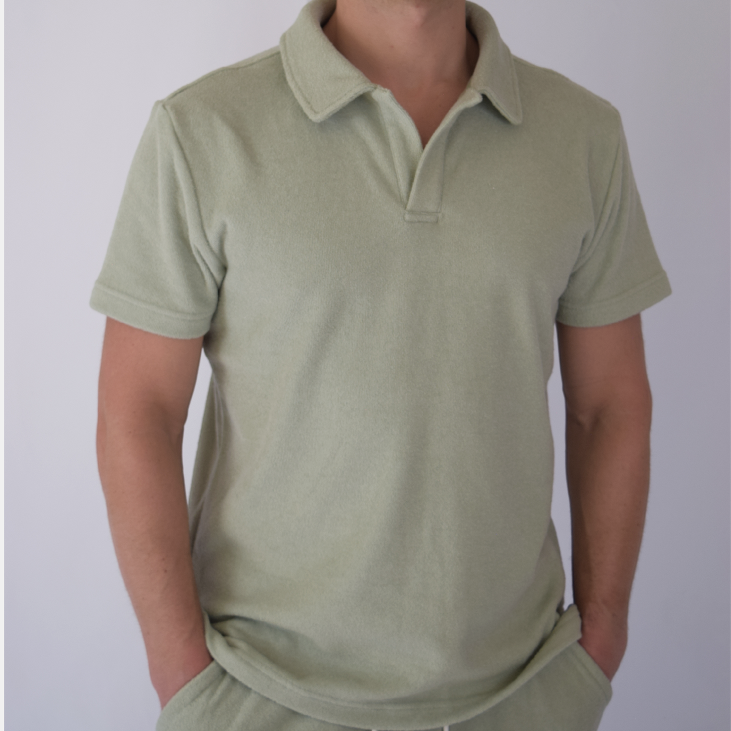 Sage Toweling Terry Polo