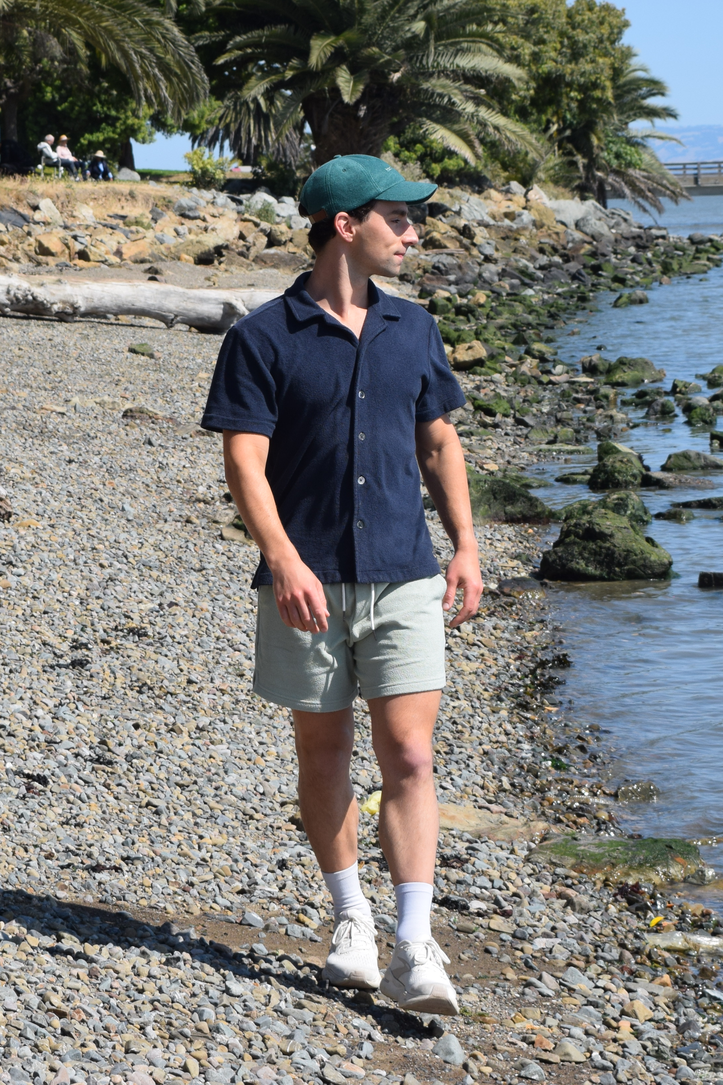 Navy Toweling Terry Cabana Shirt