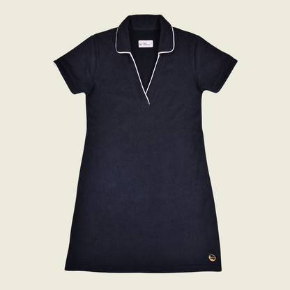 Navy Terry Cloth Polo Dress