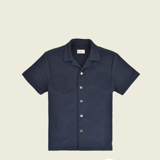 Navy Toweling Terry Cabana Shirt