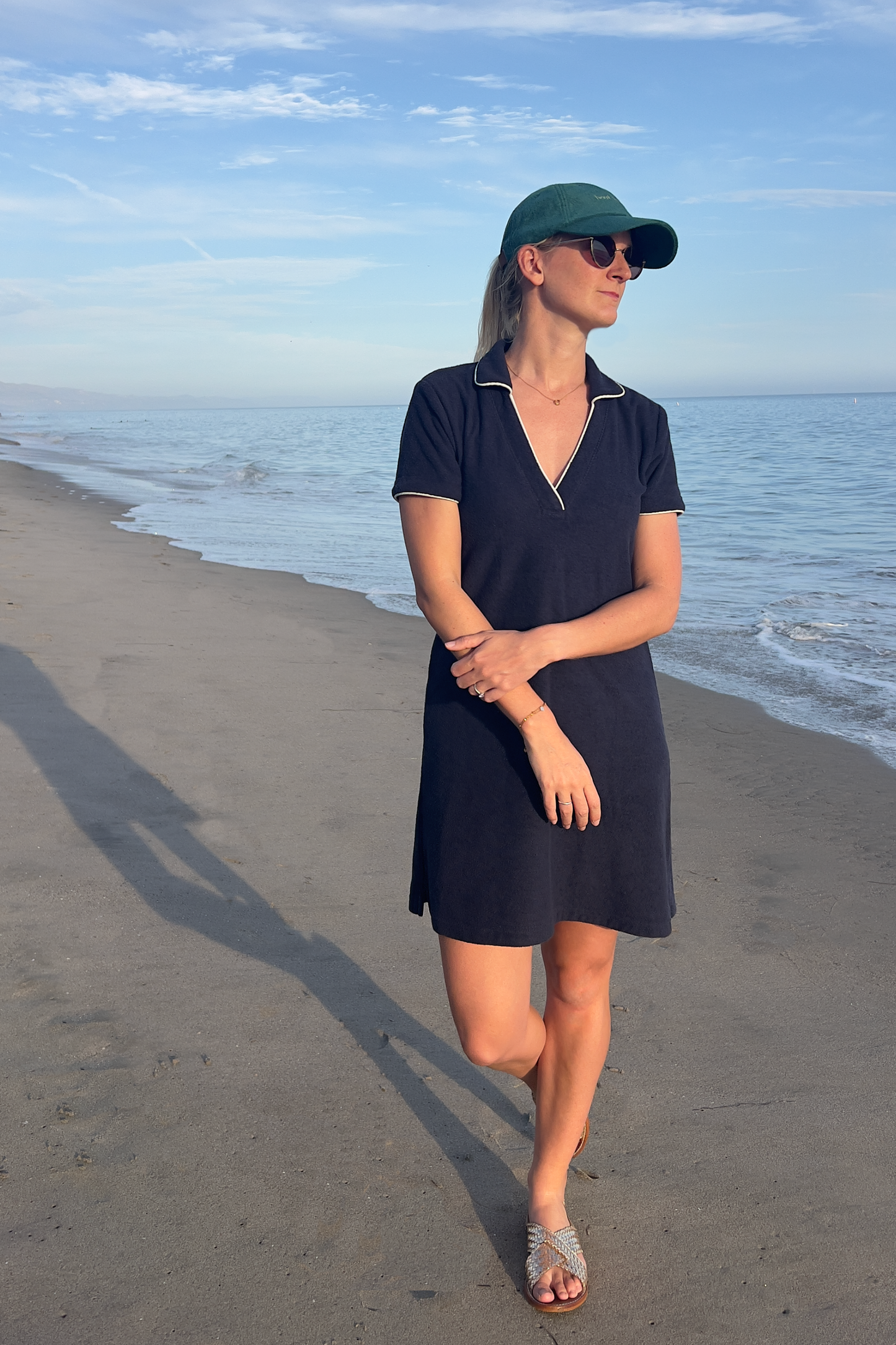 Navy Terry Cloth Polo Dress