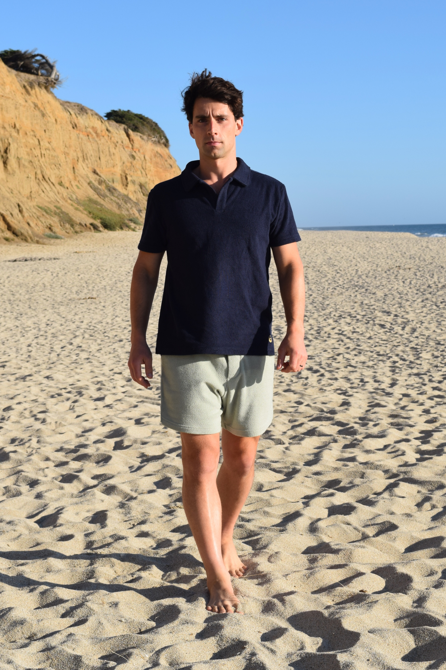 Navy Toweling Terry Polo